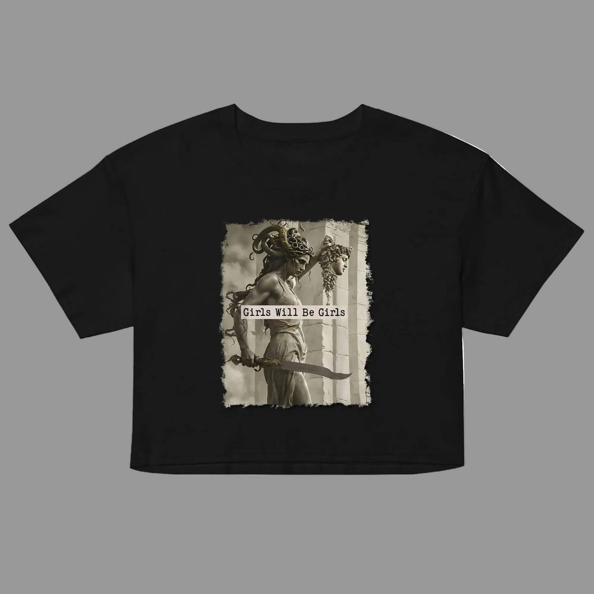 Medusa Crop Top: Combed Cotton, Girls Will Be Girls Shirt