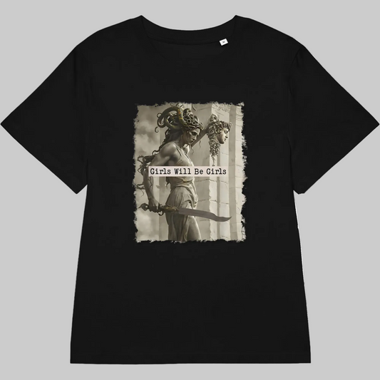 Medusa Organic Shirt: Soft Cotton, Girls Will Be Girls, Female Empowerment