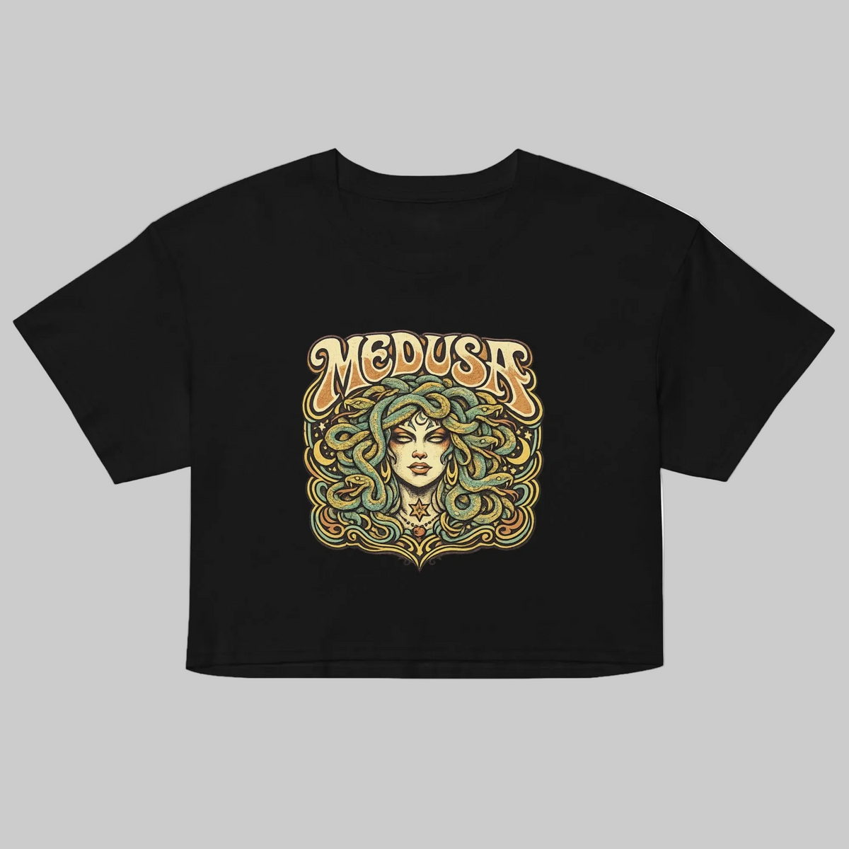 Medusa Crop Top, Vintage Retro, Female Empowerment