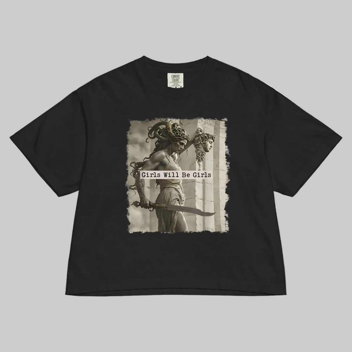 Medusa Girls Will Be Girls Shirt, Womens Ultra Soft Heavyweight Boxy Tee