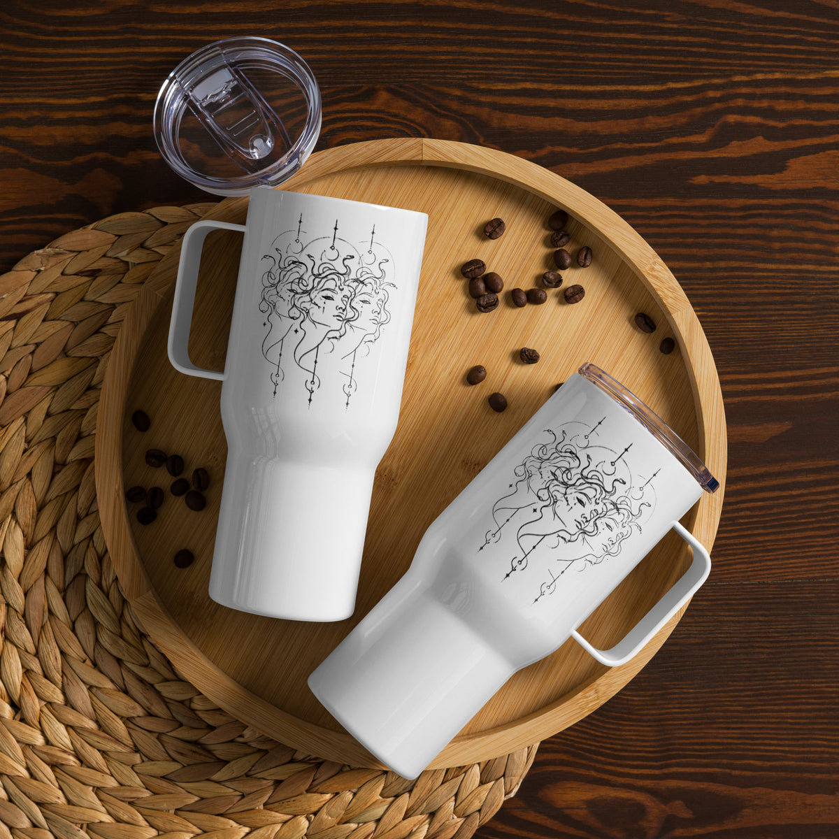 Medusa Stainless Steel Travel Mug, 25 oz and 40 oz