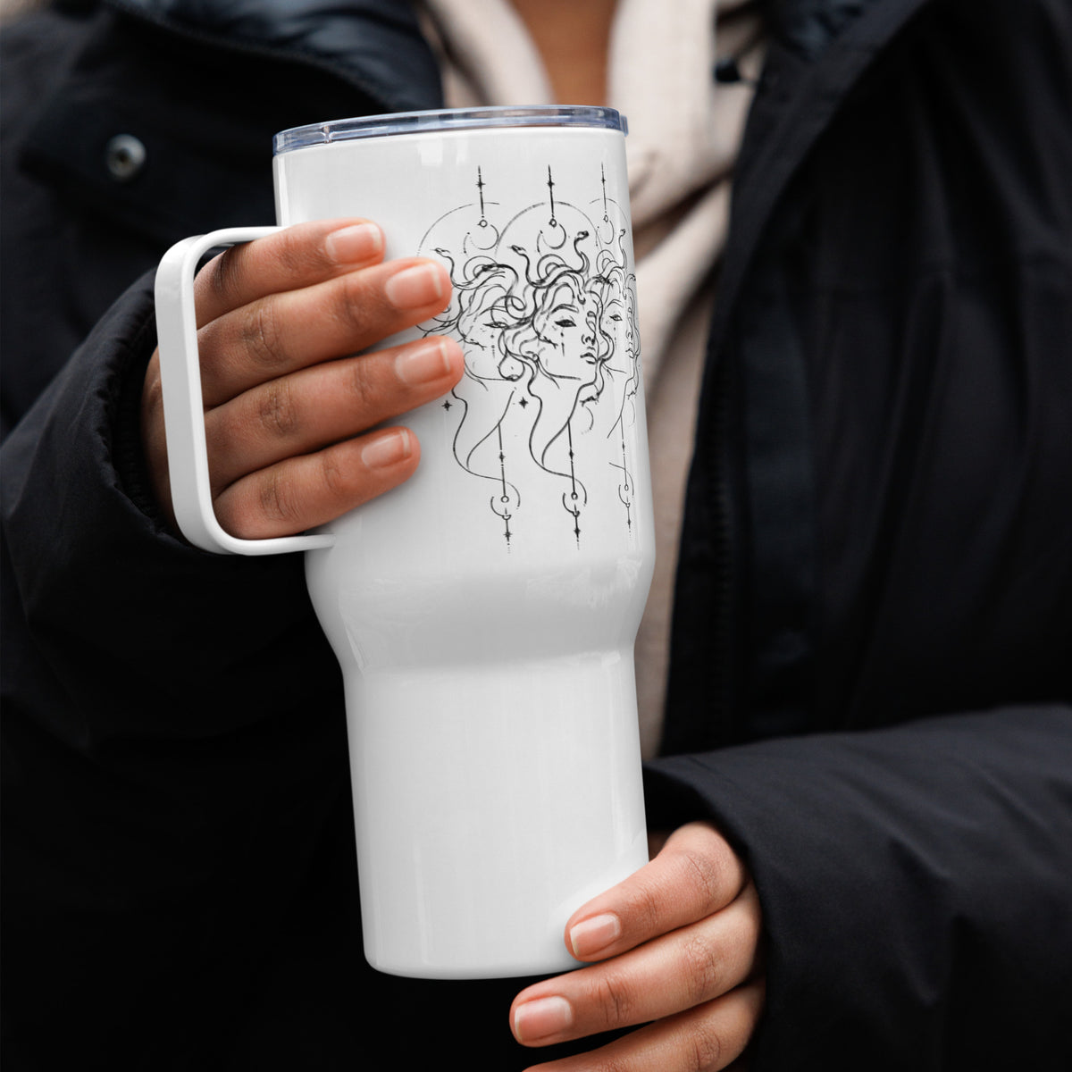 Medusa Stainless Steel Travel Mug, 25 oz and 40 oz