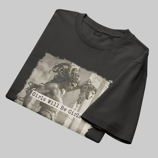 Medusa Organic Garment Dyed Cotton T-Shirt, Girls Will Be Girls T-Shirt