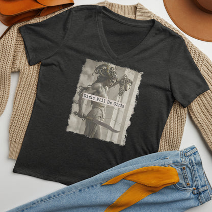 Girls Will Be Girls Medusa V-Neck Tee