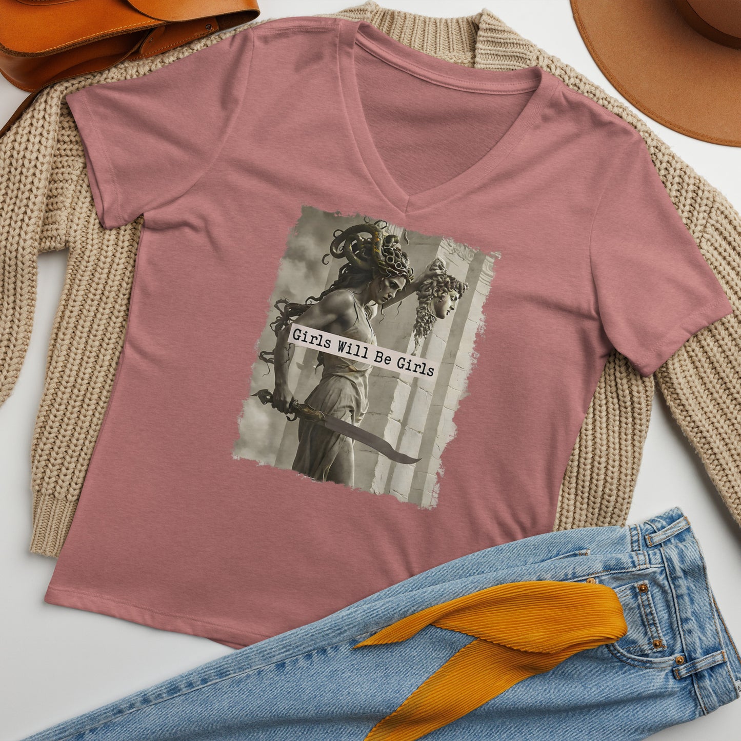Girls Will Be Girls Medusa V-Neck Tee