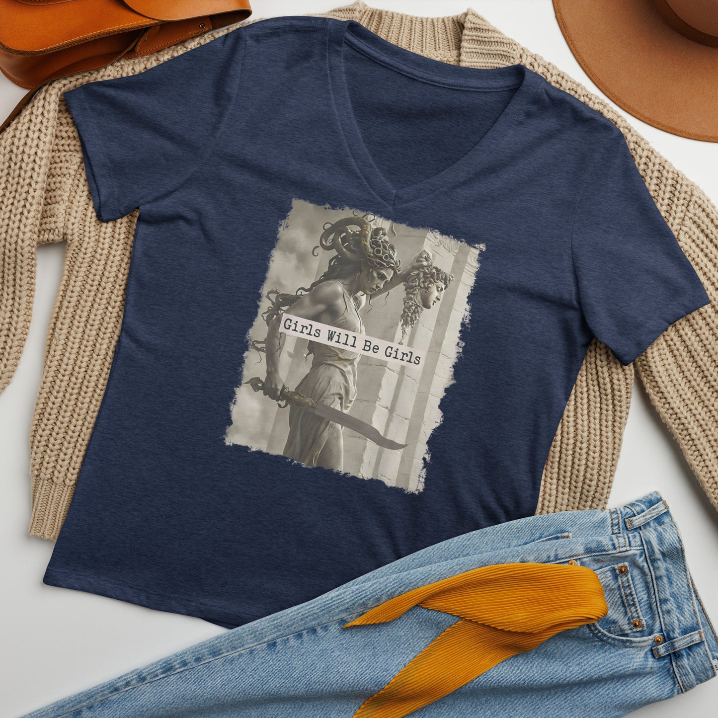 Girls Will Be Girls Medusa V-Neck Tee